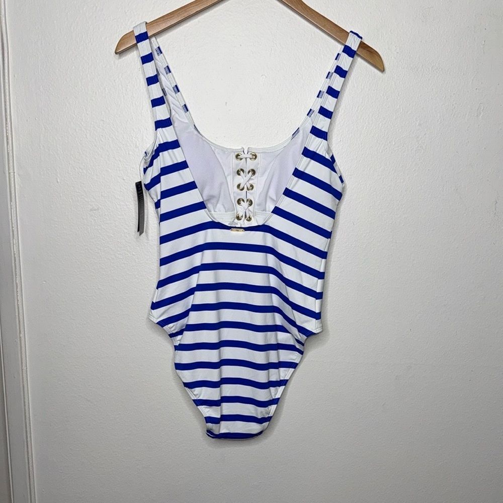 Lauren Ralph Lauren Blue and White Striped One Piece Swimsuit. NWT - Picture 3 of 6